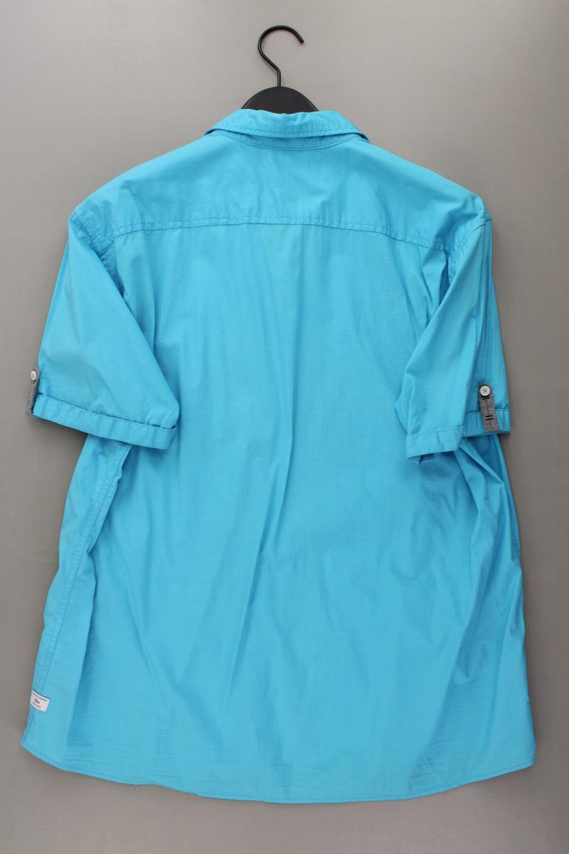 s.Oliver Kurzarmhemd für Herren Gr. XL türkis aus Baumwolle