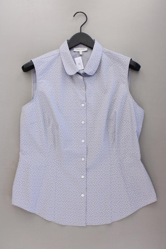 KEW LONDON Ärmellose Bluse Gr. 42 grau aus Baumwolle