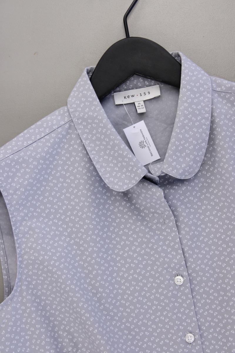 KEW LONDON Ärmellose Bluse Gr. 42 grau aus Baumwolle