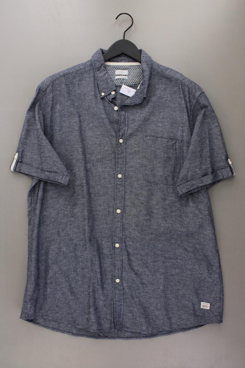 Esprit Kurzarmhemd für Herren Gr. XXL blau aus Baumwolle