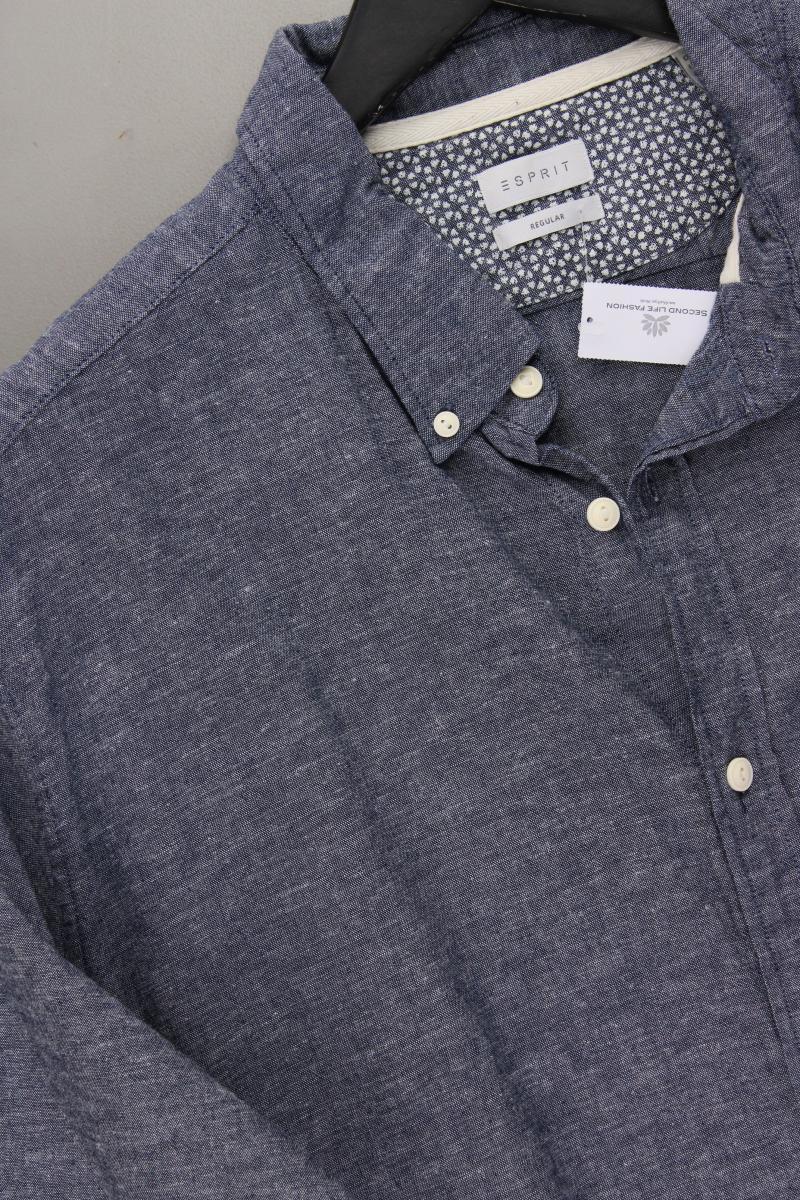 Esprit Kurzarmhemd für Herren Gr. XXL blau aus Baumwolle