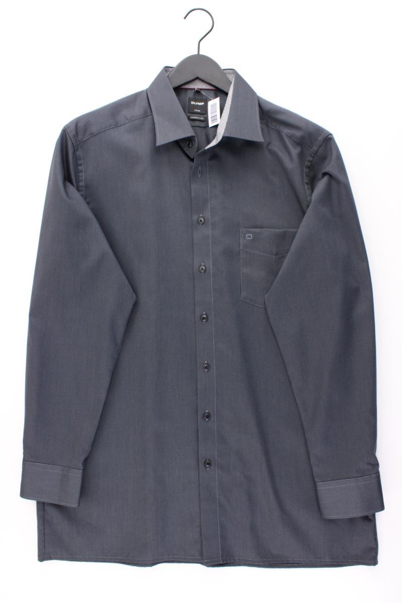 Olymp Langarmhemd für Herren Gr. Hemdgröße 44 neuwertig grau aus Baumwolle