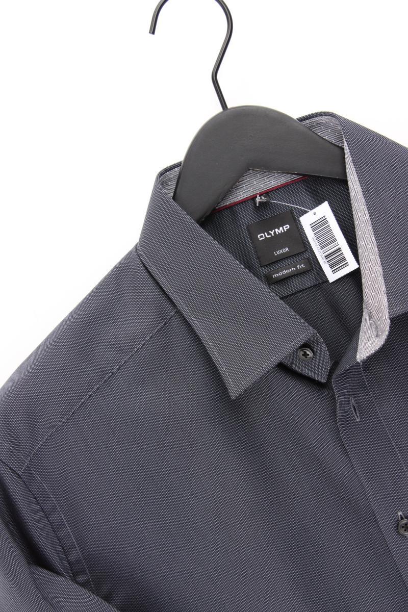 Olymp Langarmhemd für Herren Gr. Hemdgröße 44 neuwertig grau aus Baumwolle