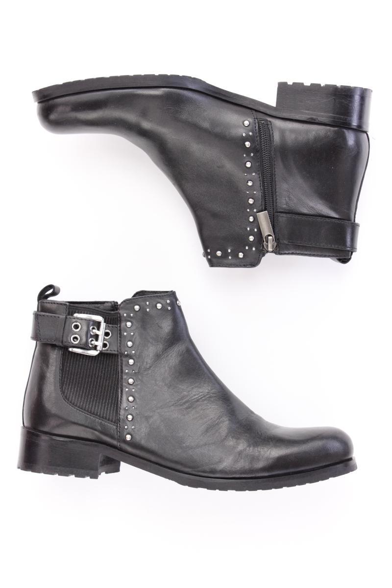 sheego Stiefeletten Gr. 40 mit Nieten schwarz aus Leder