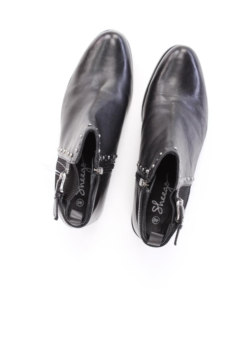 sheego Stiefeletten Gr. 40 mit Nieten schwarz aus Leder
