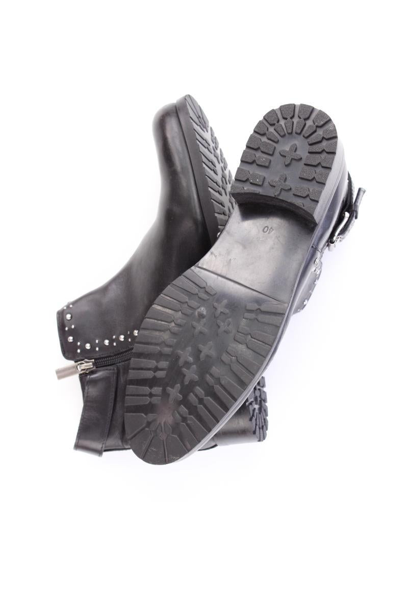 sheego Stiefeletten Gr. 40 mit Nieten schwarz aus Leder