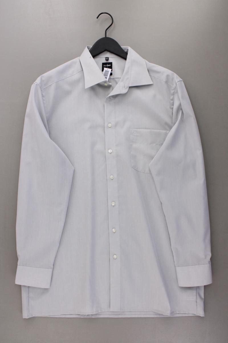 Olymp Langarmhemd für Herren Gr. Hemdgröße 44 neuwertig grau aus Baumwolle