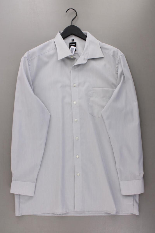 Olymp Langarmhemd für Herren Gr. Hemdgröße 44 neuwertig grau aus Baumwolle