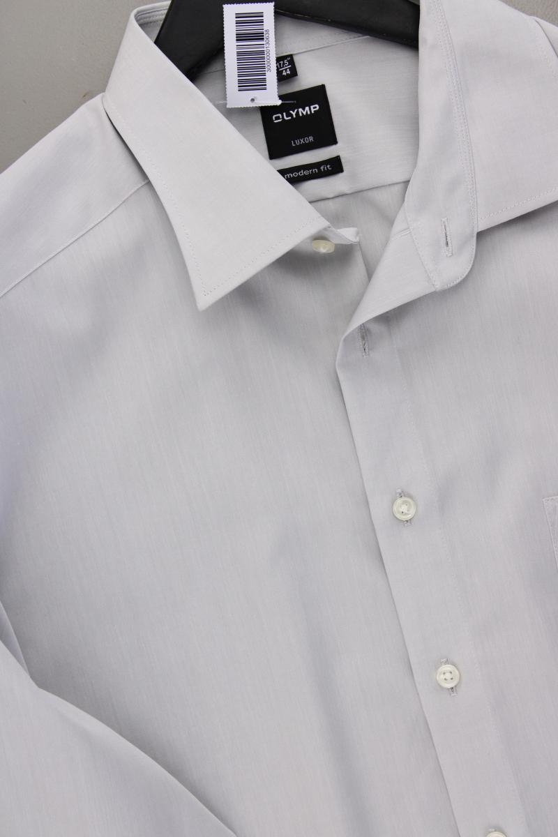 Olymp Langarmhemd für Herren Gr. Hemdgröße 44 neuwertig grau aus Baumwolle