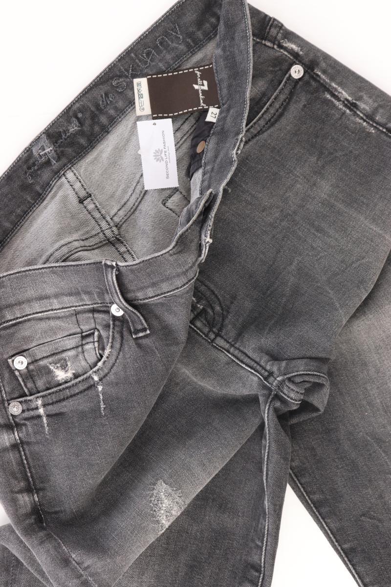 For All 7 mankind Skinny Jeans Gr. W27 grau aus Baumwolle
