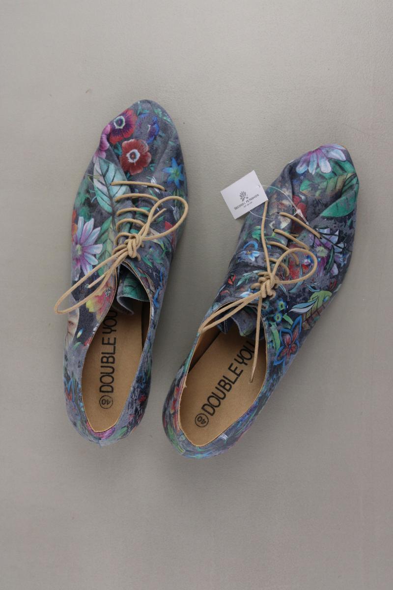DOUBLE YOU Pumps Gr. 40 mit Blumenmuster Neupreis: 84,95€! mehrfarbig aus Leder
