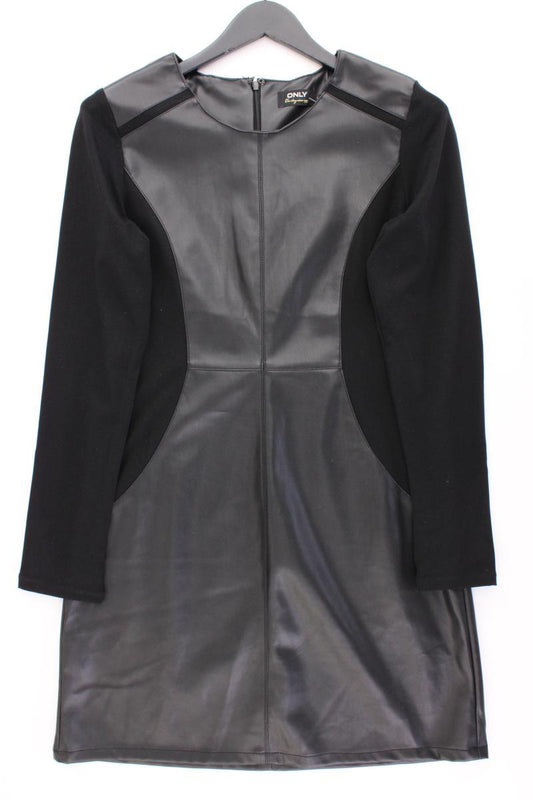 Only Kunstlederkleid Gr. L Langarm schwarz aus Polyester