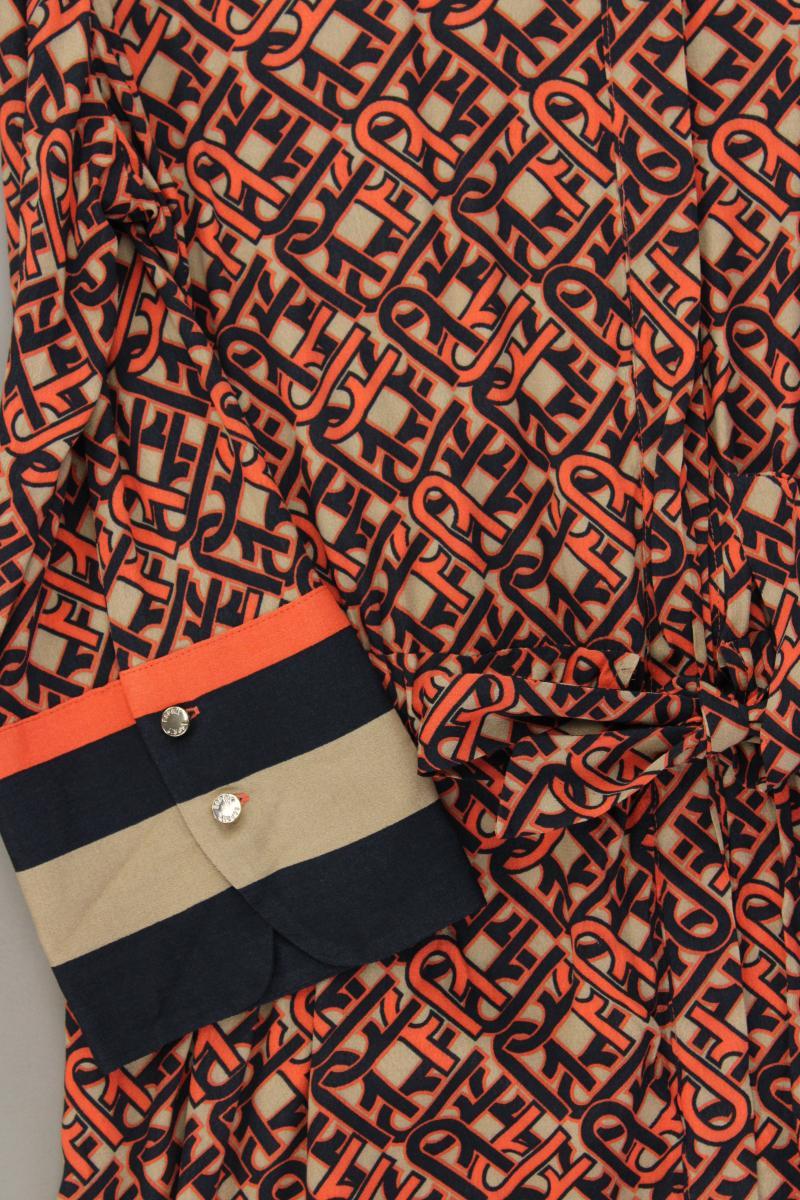 Esprit Maxikleid Gr. 40 geometrisches Muster 3/4 Ärmel orange aus Viskose