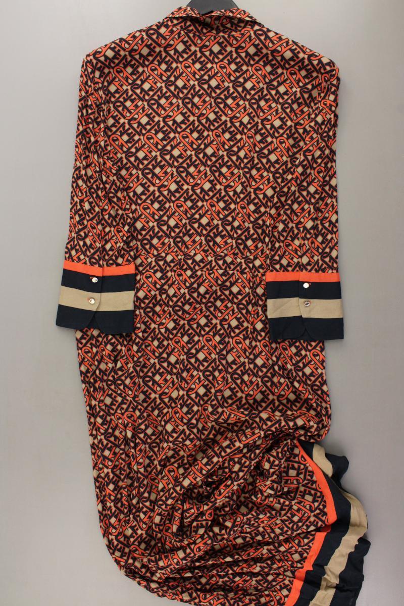 Esprit Maxikleid Gr. 40 geometrisches Muster 3/4 Ärmel orange aus Viskose