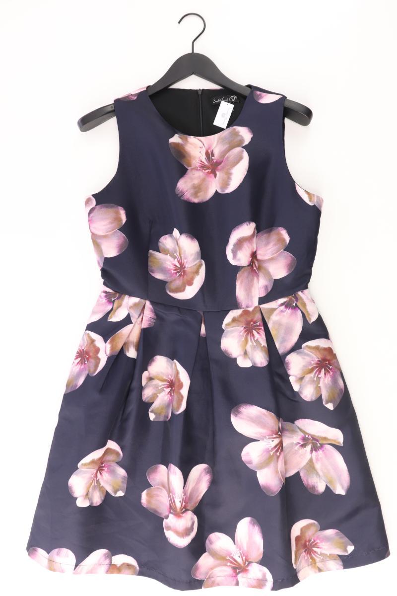 Smashed Lemons Etuikleid Gr. 40 mit Blumenmuster Ärmellos blau aus Polyester