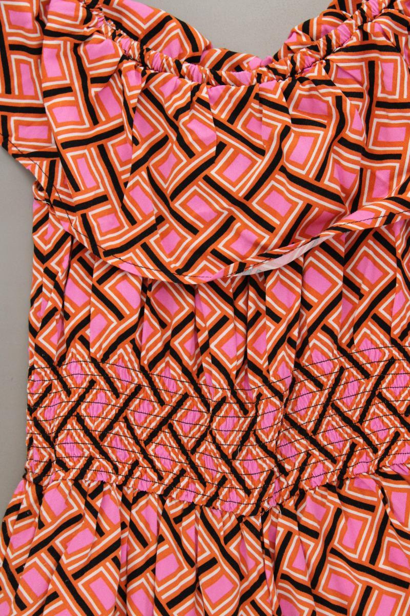 Langer Jumpsuit Gr. S geometrisches Muster mit Carmen-Ausschnitt mehrfarbig