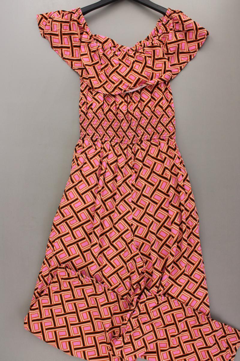 Langer Jumpsuit Gr. S geometrisches Muster mit Carmen-Ausschnitt mehrfarbig