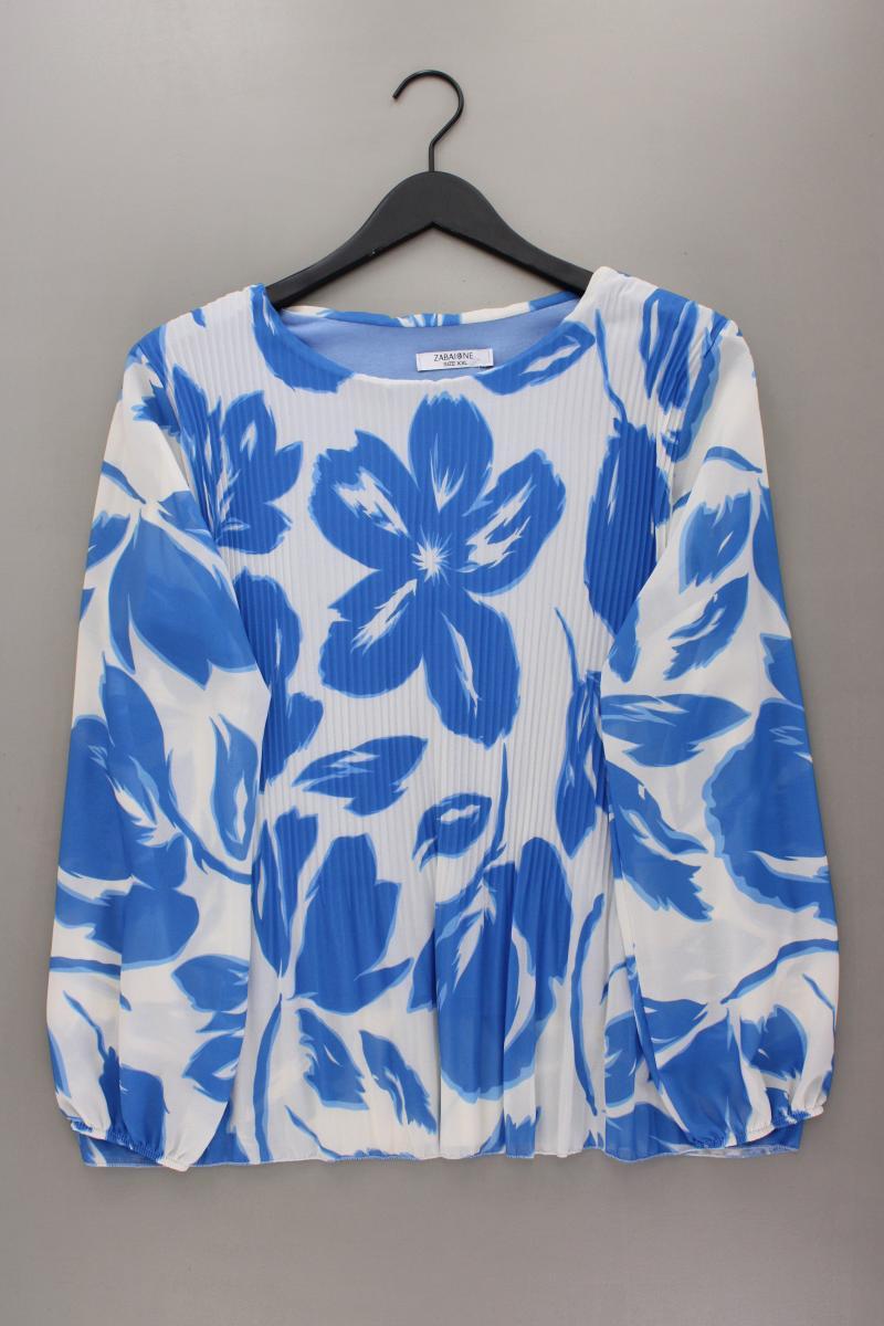 Zabaione Langarmbluse Gr. XXL mit Blumenmuster blau