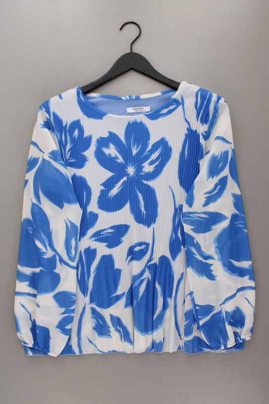 Zabaione Langarmbluse Gr. XXL mit Blumenmuster blau