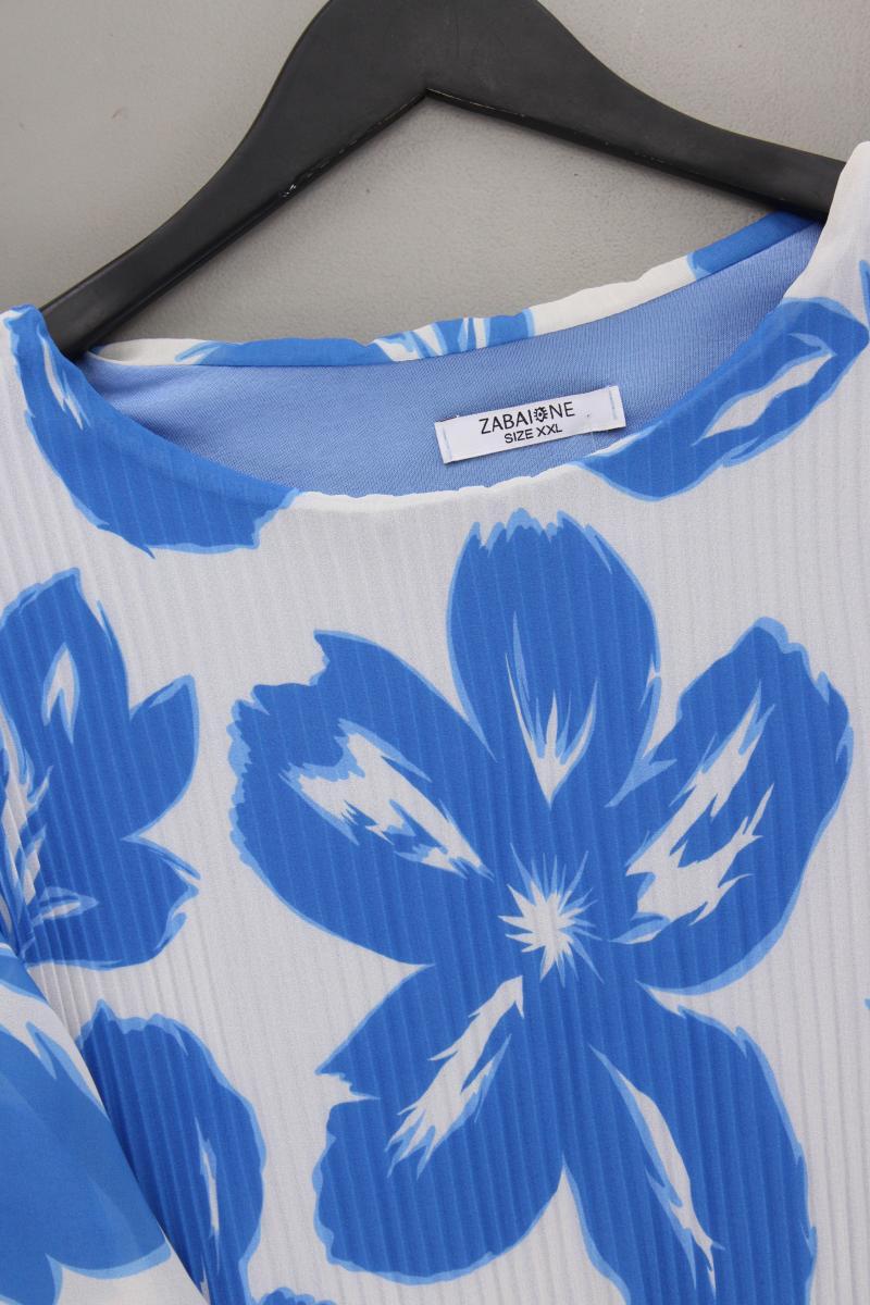 Zabaione Langarmbluse Gr. XXL mit Blumenmuster blau