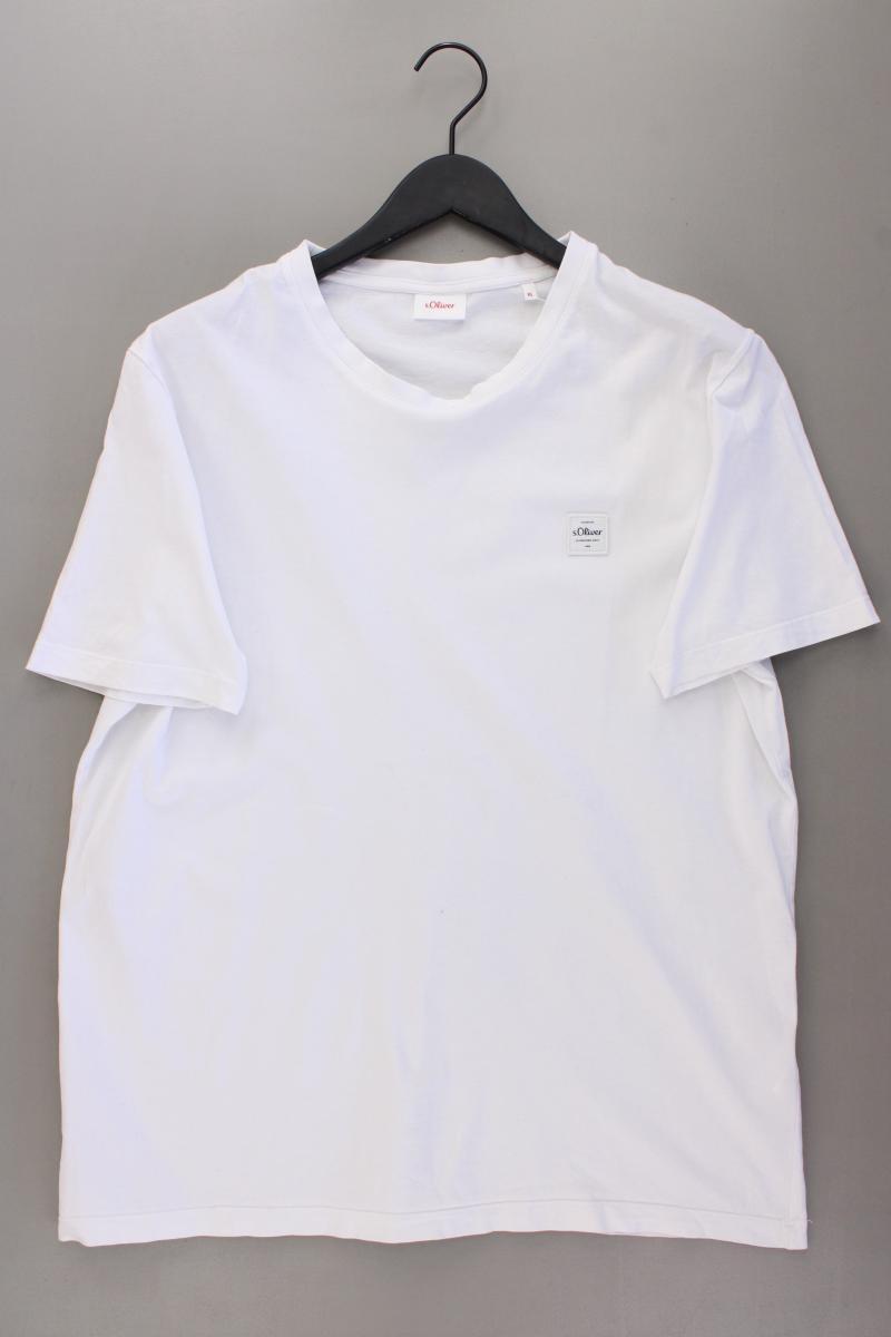 s.Oliver T-Shirt für Herren Gr. XL Kurzarm weiß aus Baumwolle