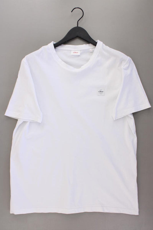 s.Oliver T-Shirt für Herren Gr. XL Kurzarm weiß aus Baumwolle