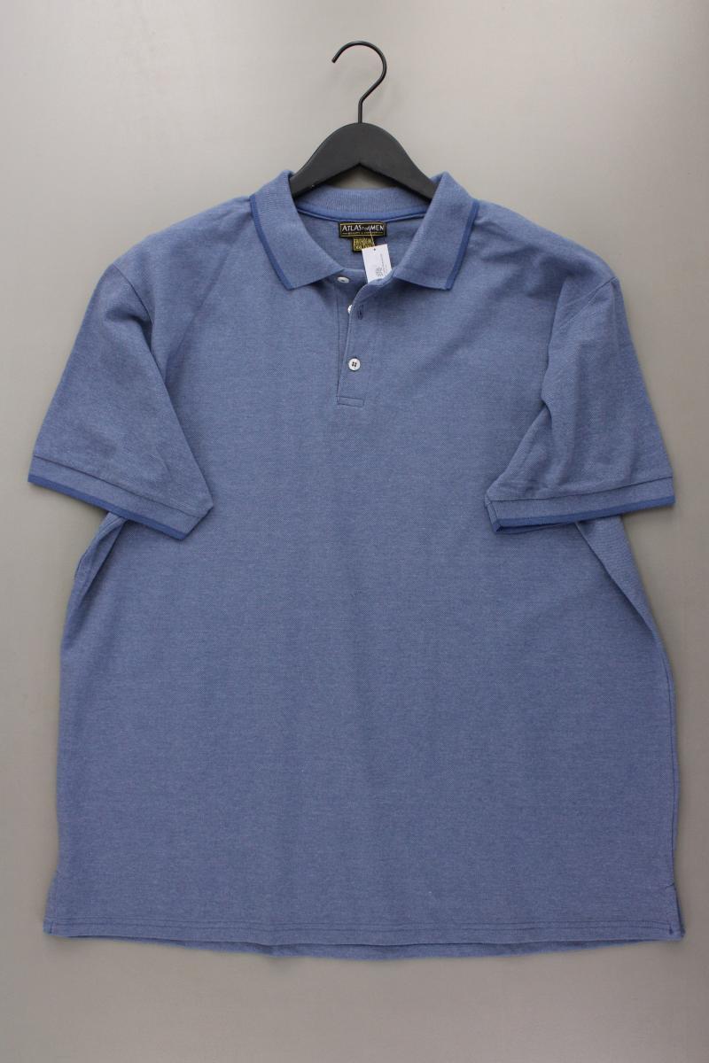 Atlas for Men Poloshirt für Herren Gr. XXL neuwertig Kurzarm blau aus Baumwolle