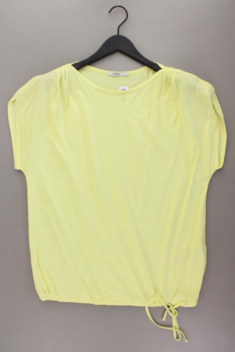 Cecil T-Shirt Gr. L neuwertig Kurzarm gelb aus Baumwolle