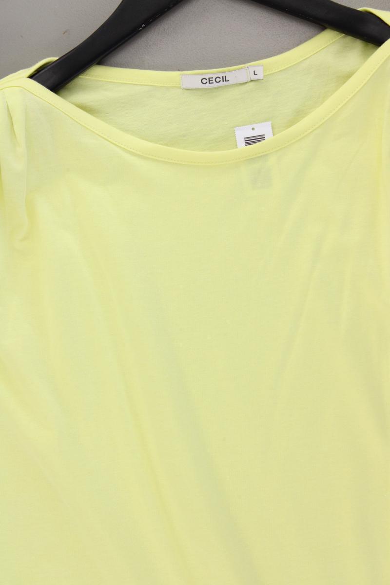 Cecil T-Shirt Gr. L neuwertig Kurzarm gelb aus Baumwolle