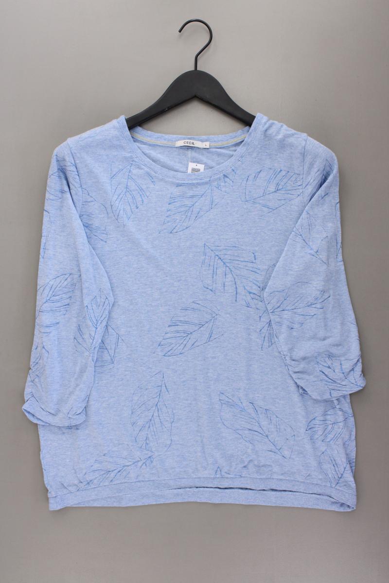 Cecil Oversize-Shirt Gr. L 3/4 Ärmel blau aus Viskose