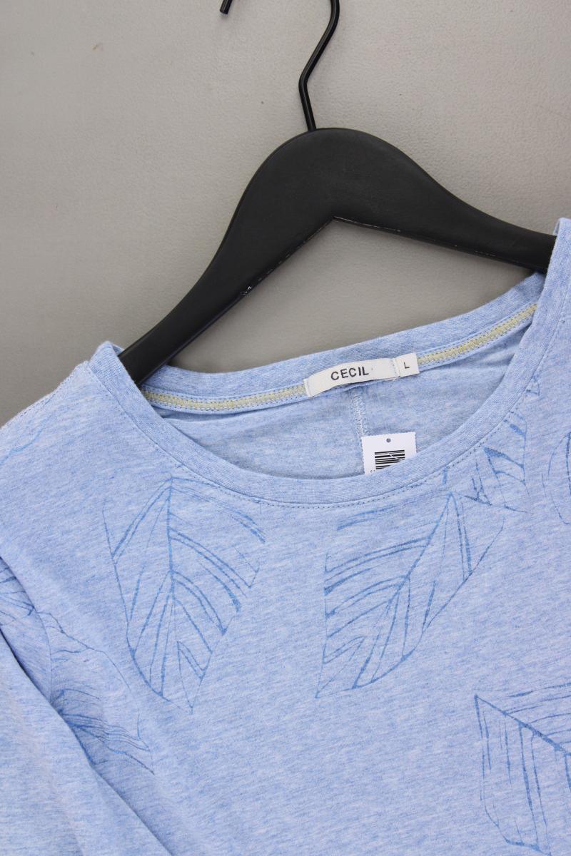 Cecil Oversize-Shirt Gr. L 3/4 Ärmel blau aus Viskose