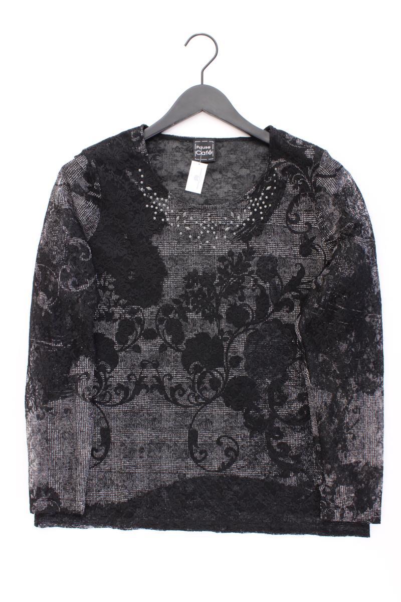 Pause Cafe Shirt mit Spitze Gr. 46 Langarm schwarz aus Polyester