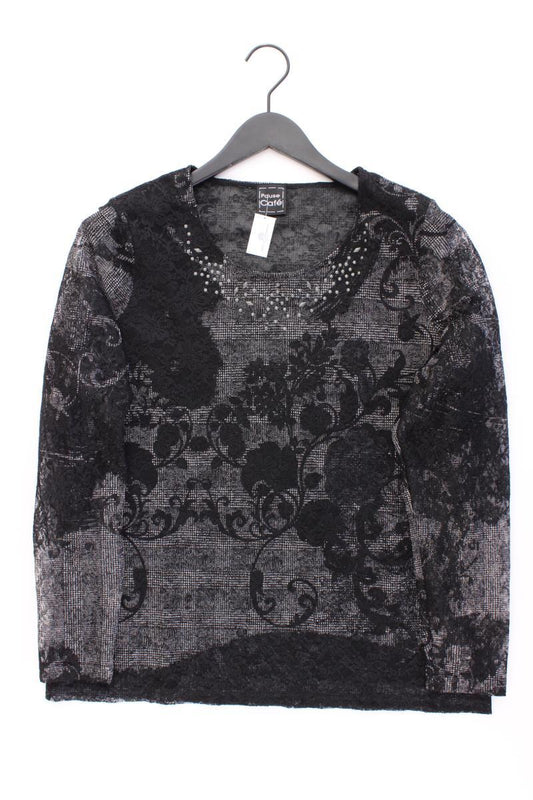 Pause Cafe Shirt mit Spitze Gr. 46 Langarm schwarz aus Polyester