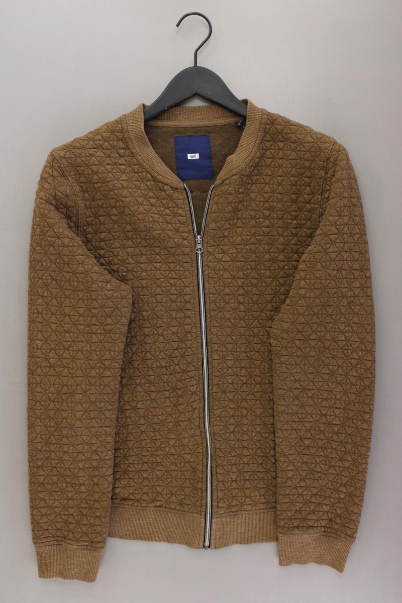 WE Fashion Classic Strickjacke für Herren Gr. M Langarm olivgrün aus Baumwolle