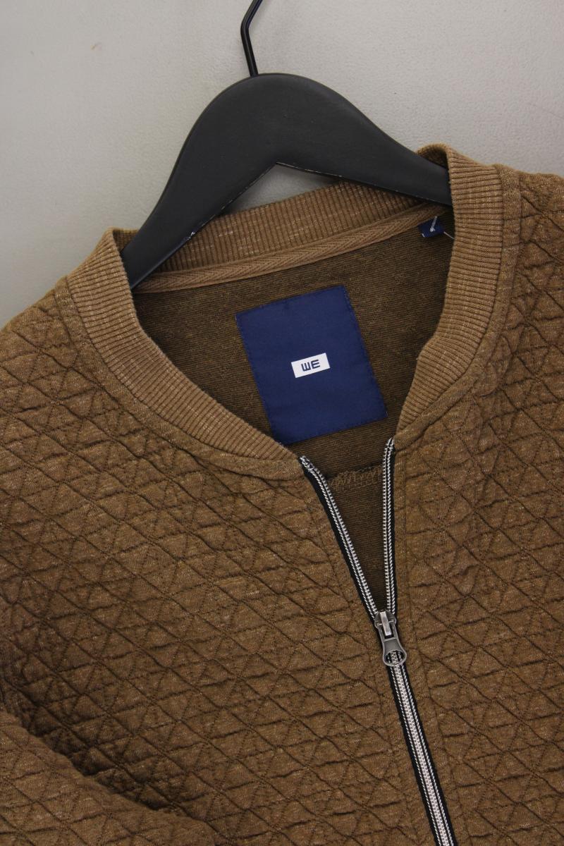 WE Fashion Classic Strickjacke für Herren Gr. M Langarm olivgrün aus Baumwolle