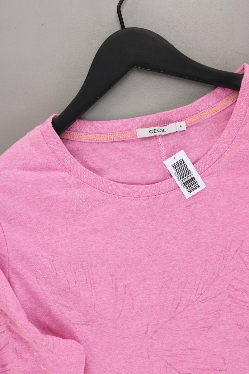 Cecil Classic Shirt Gr. L 3/4 Ärmel pink aus Polyester