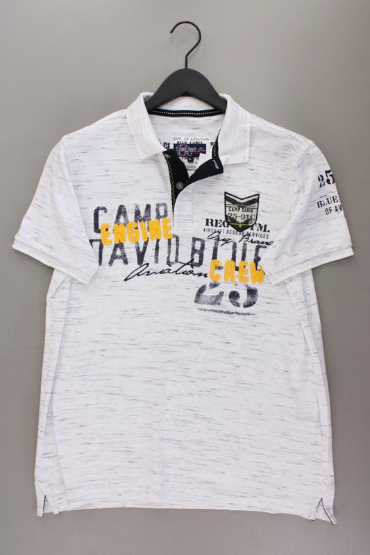 Camp David Poloshirt für Herren Gr. XL Kurzarm grau aus Baumwolle