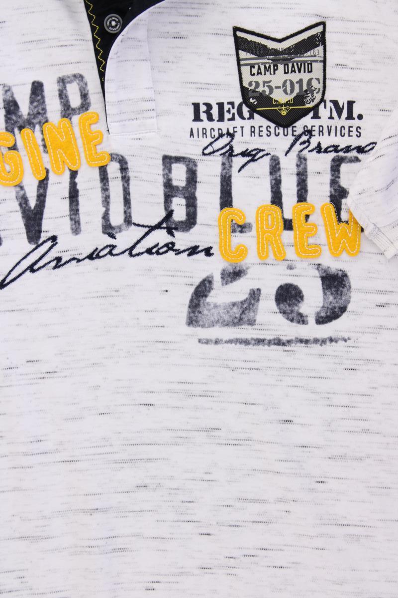 Camp David Poloshirt für Herren Gr. XL Kurzarm grau aus Baumwolle