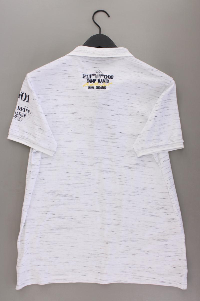 Camp David Poloshirt für Herren Gr. XL Kurzarm grau aus Baumwolle