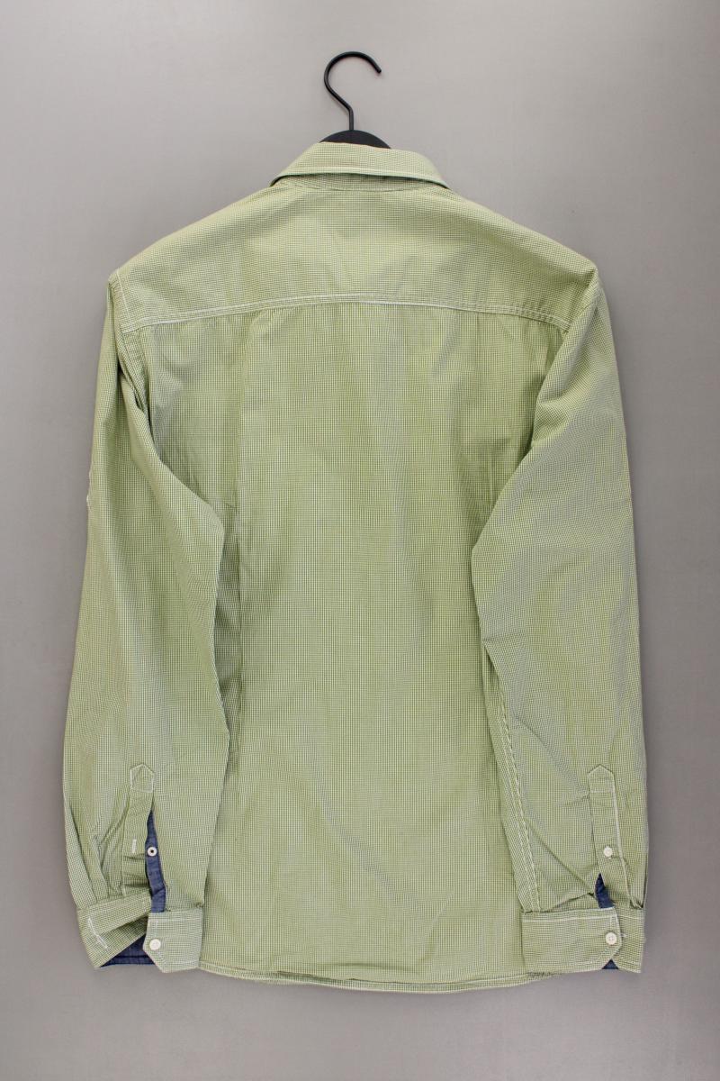 s.Oliver Karohemd für Herren Gr. L kariert Langarm grün aus Baumwolle