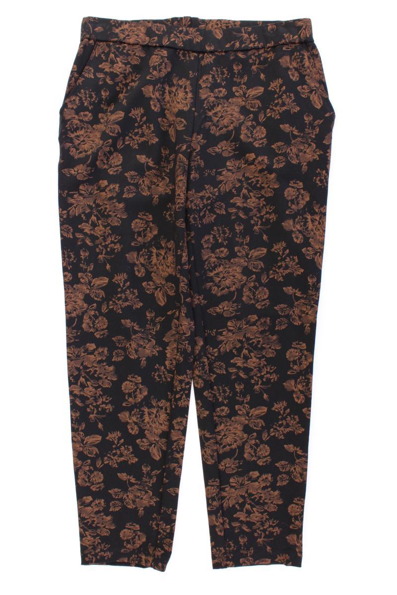 Piero Moretti Stretchhose Gr. IT 50 (XL) mit Blumenmuster neuwertig schwarz