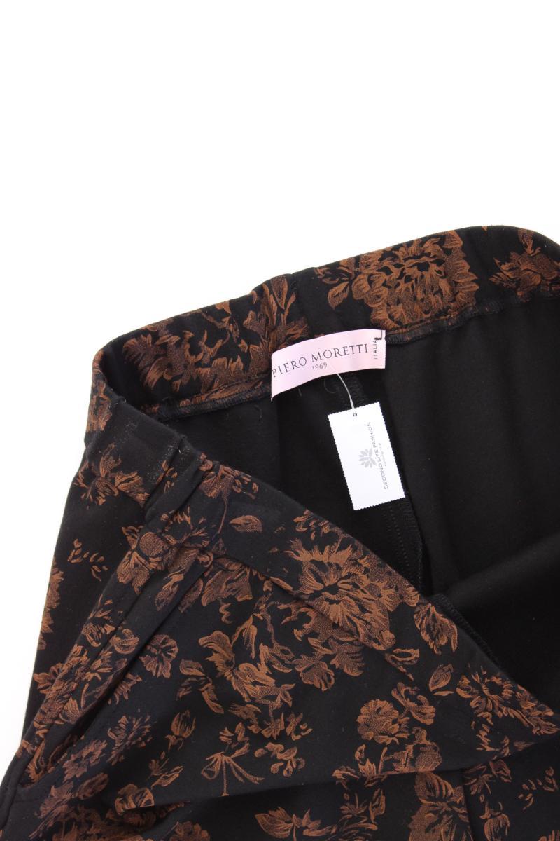 Piero Moretti Stretchhose Gr. IT 50 (XL) mit Blumenmuster neuwertig schwarz