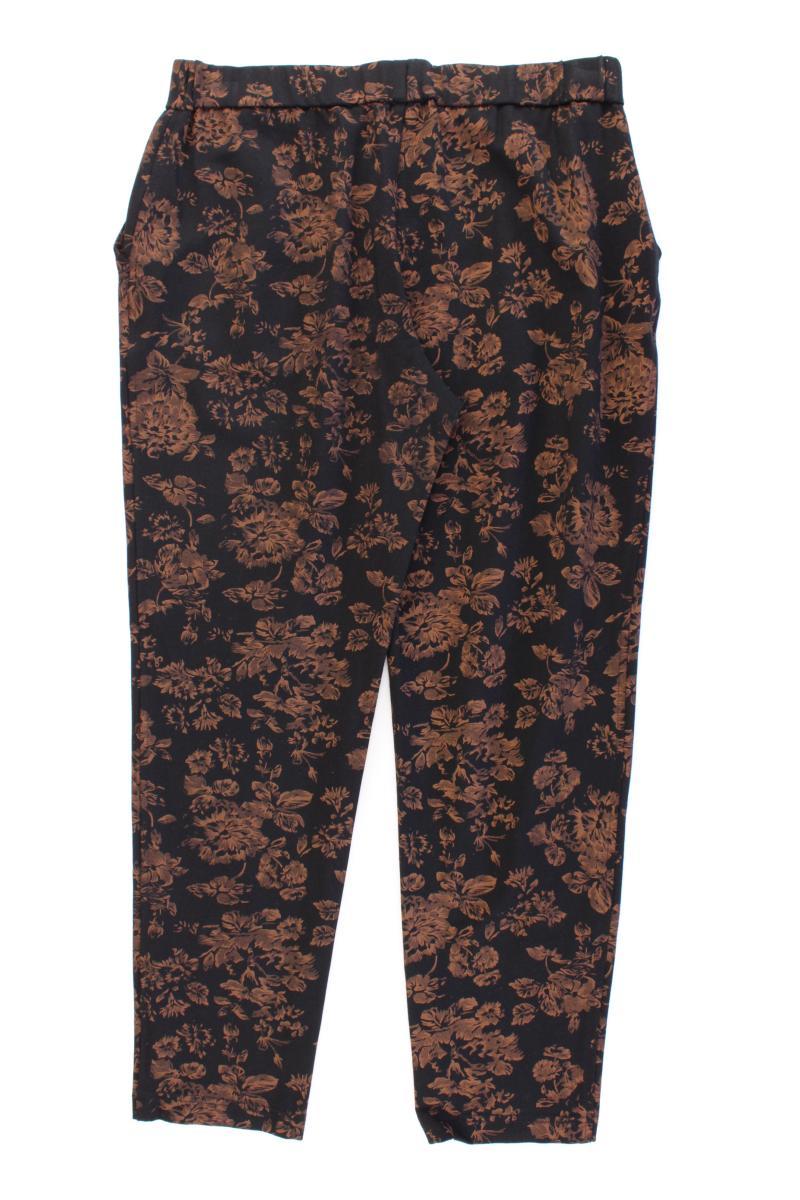 Piero Moretti Stretchhose Gr. IT 50 (XL) mit Blumenmuster neuwertig schwarz