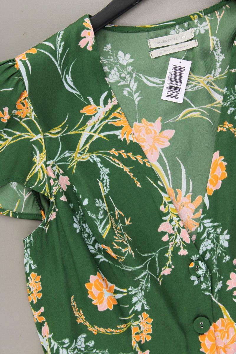 Urban Outfitters Langer Jumpsuit Gr. L mit Blumenmuster grün aus Polyester