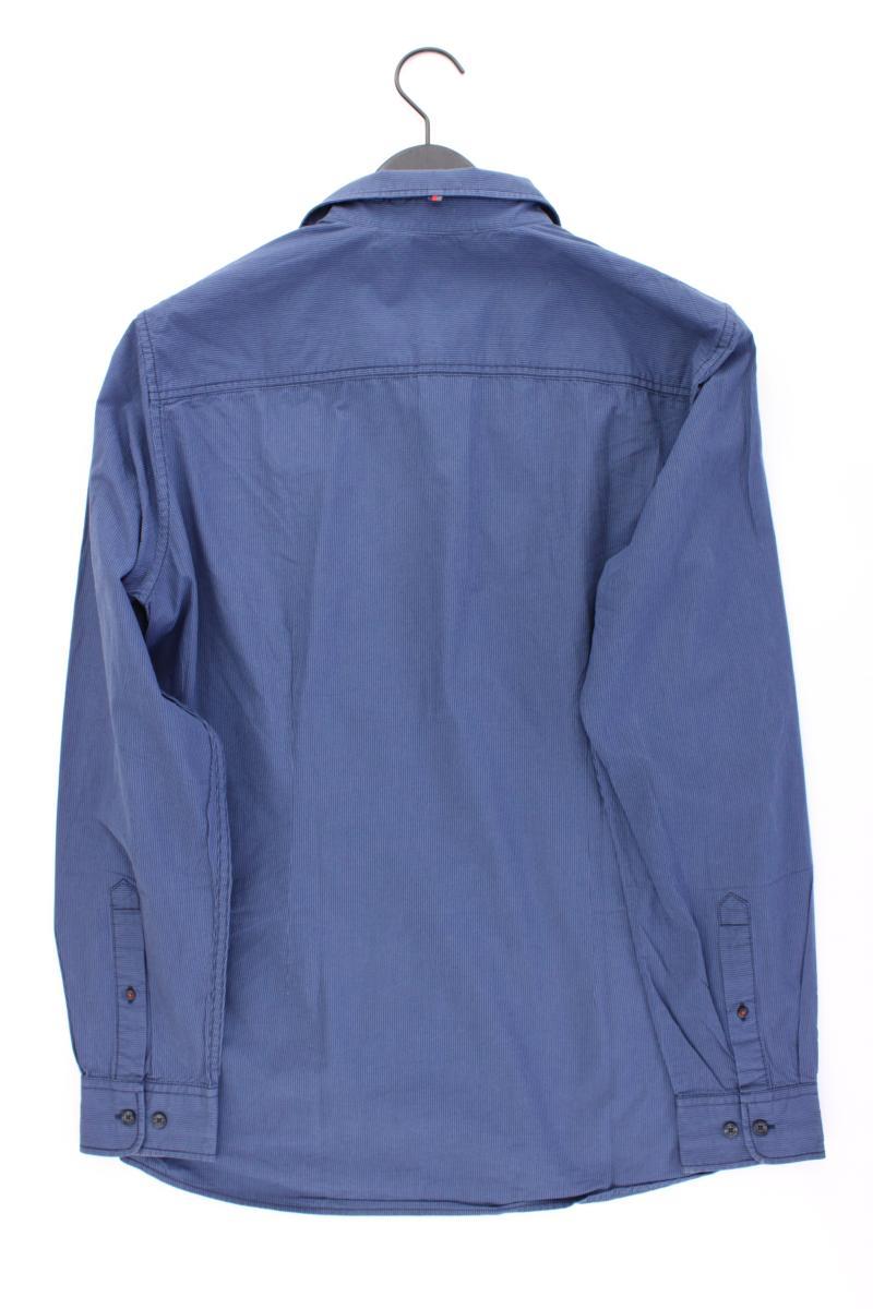 s.Oliver Langarmhemd für Herren Gr. L blau aus Baumwolle