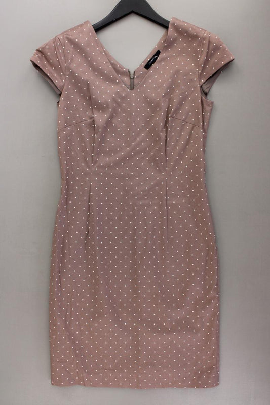 comma, Bleistiftkleid Gr. 36 gepunktet Kurzarm braun aus Baumwolle