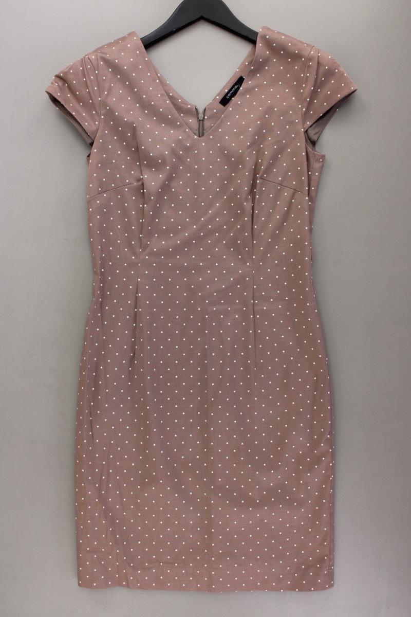 comma, Bleistiftkleid Gr. 36 gepunktet Kurzarm braun aus Baumwolle