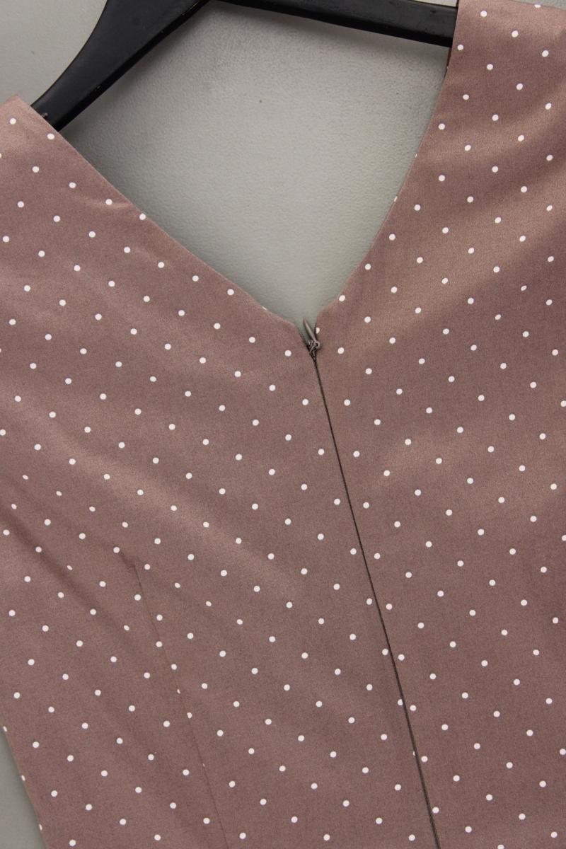 comma, Bleistiftkleid Gr. 36 gepunktet Kurzarm braun aus Baumwolle