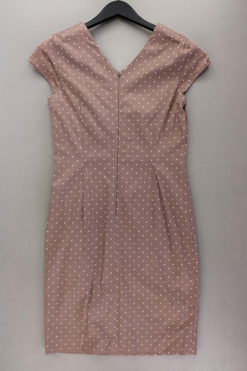 comma, Bleistiftkleid Gr. 36 gepunktet Kurzarm braun aus Baumwolle
