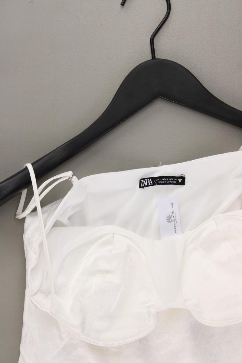 Zara Spaghetti-Top Gr. L weiß aus Viskose